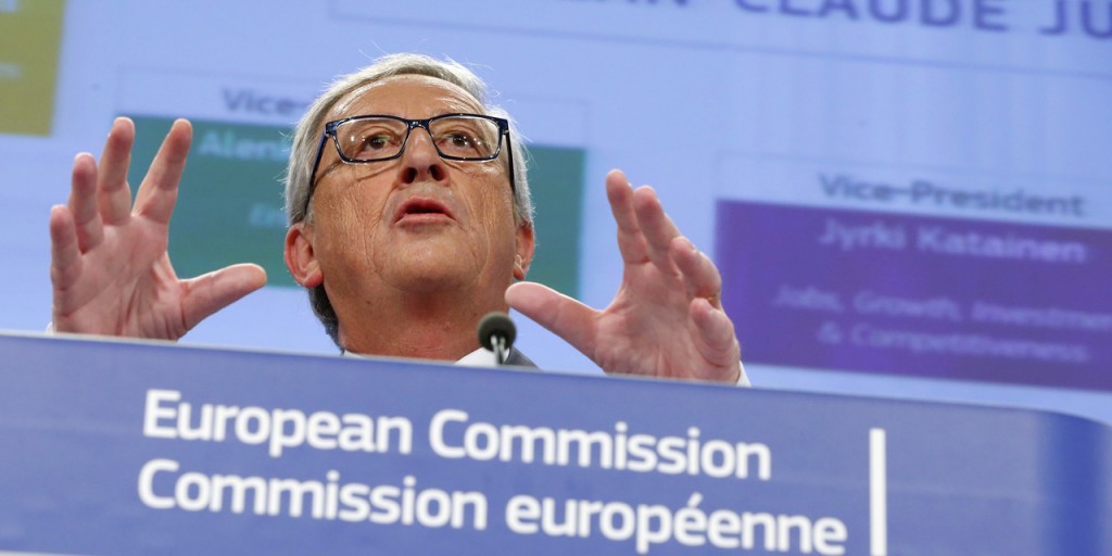 Juncker, the incoming president of the European Commission, presents the list of the European Commissioners and their jobs for the next five years, during a news conference at the EC headquarters in Brussels